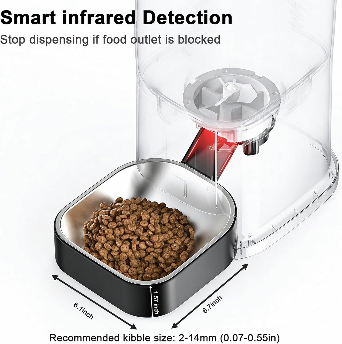 Automatic Cat Feeder,2.4G Automatic Dog Food Dispenser,Auto Dog Feeder with APP Control,5L Timed Auto Cats Food Dispenser W 2-Way Audio for Multiple Pet
