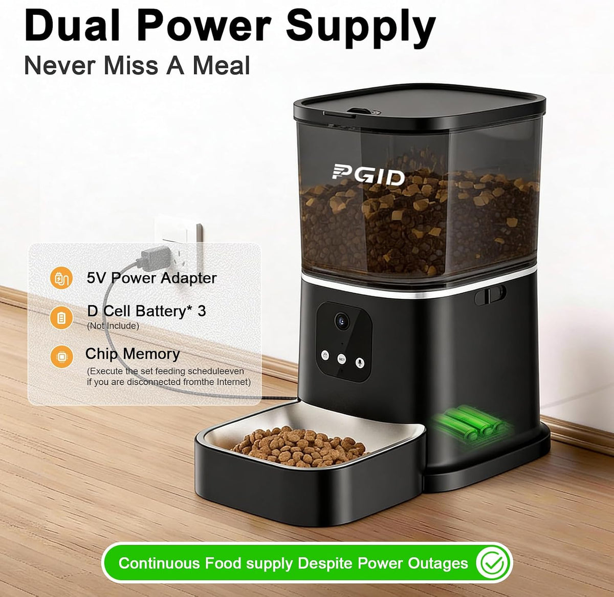 Automatic Cat Feeder,2.4G Automatic Dog Food Dispenser,Auto Dog Feeder with APP Control,5L Timed Auto Cats Food Dispenser W 2-Way Audio for Multiple Pet